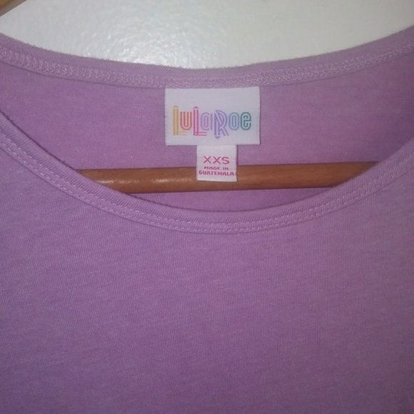 LuLaRoe Lilac Purple Short Sleeve Top Sz XXS - Picture 3 of 4